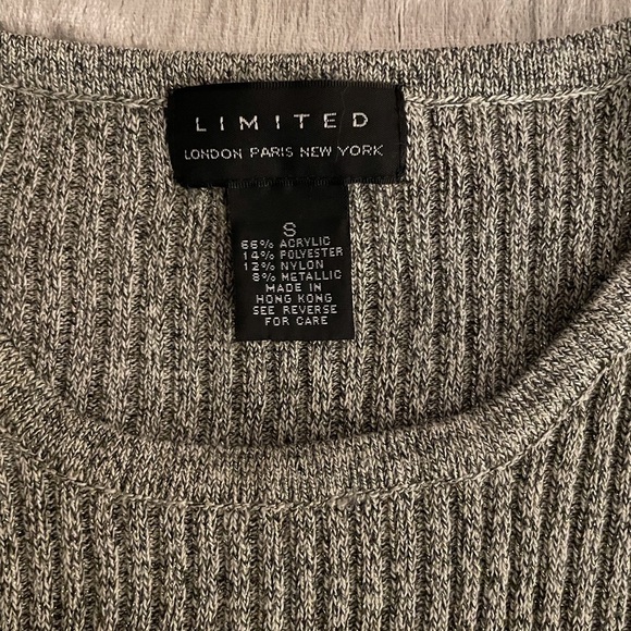 The Limited Long Sleeve Sparkly Silver Sweater Size S - Picture 5 of 10